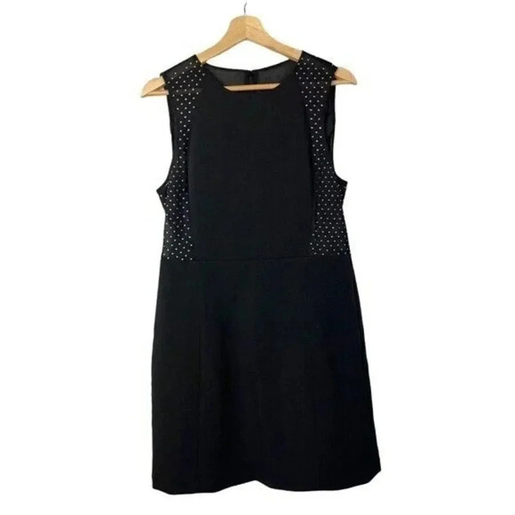 Michael Kors Black Studded Mesh Panel Sheath Dress 8 - Picture 3 of 6